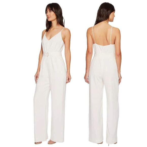 Jill Jill Stuart Coastal Blue Spaghetti Strap Belted Jumpsuit w/ Pockets Size 6 - Picture 2 of 12